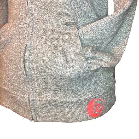 Women’s Volcom Heather-Gray Zip-Up Hoodie w/ a Raised Neck - Picture 7 of 16